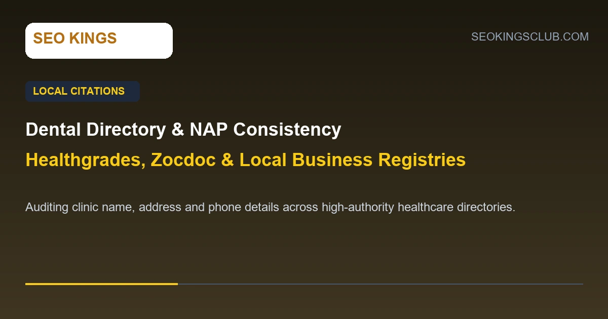 dental citation audit matrix showing NAP consistency across Healthgrades and WebMD directories