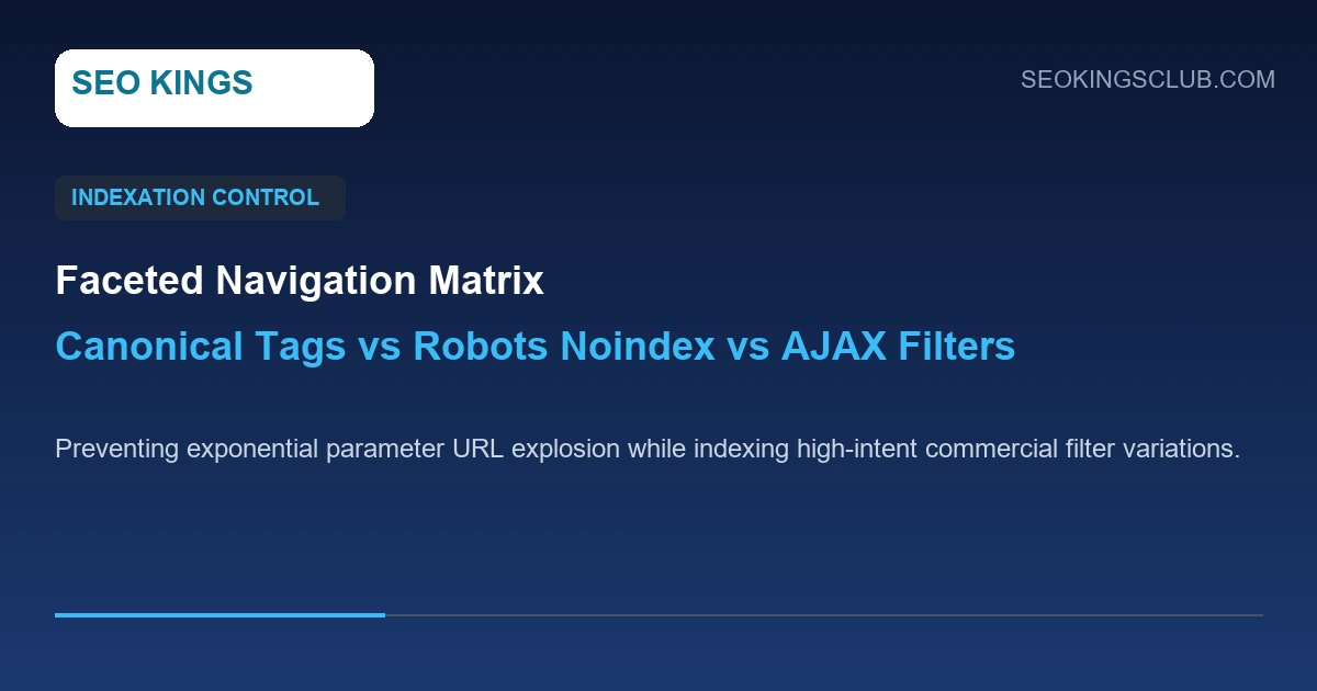 ecommerce faceted navigation canonical tag logic and indexing rules for product category filters