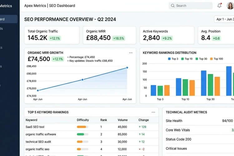 SaaS SEO strategy UK scaling B2B organic annual recurring revenue