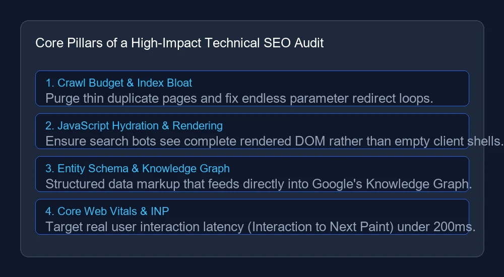 Core pillars of a high-impact technical SEO audit