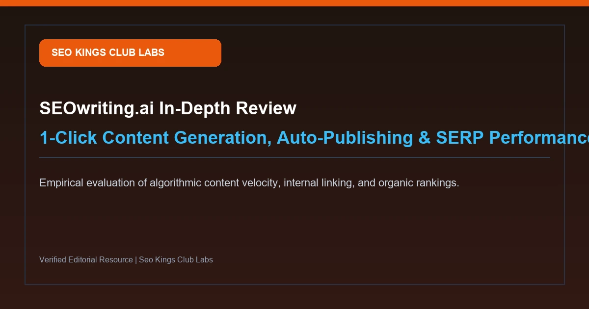 SEOwriting.ai Review 2026: Features, Pricing & 1-Click Publishing Test Results
